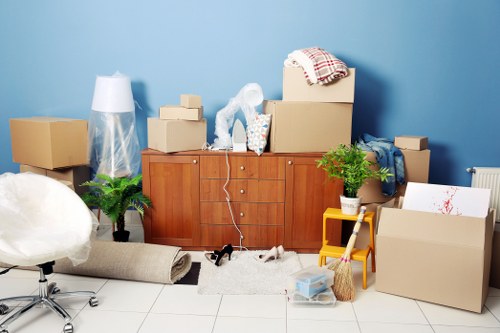 Removal van and moving boxes for a Shepherds Bush home move