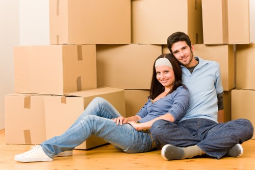 Careful wrapping of fragile items during a local packing service